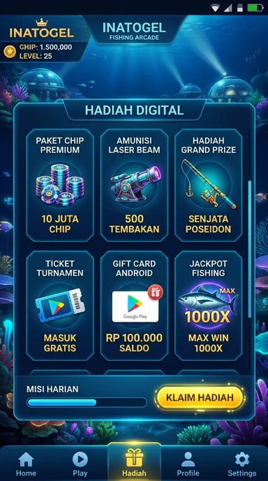 Layar utama inatogel — antarmuka bersih setelah instalasi